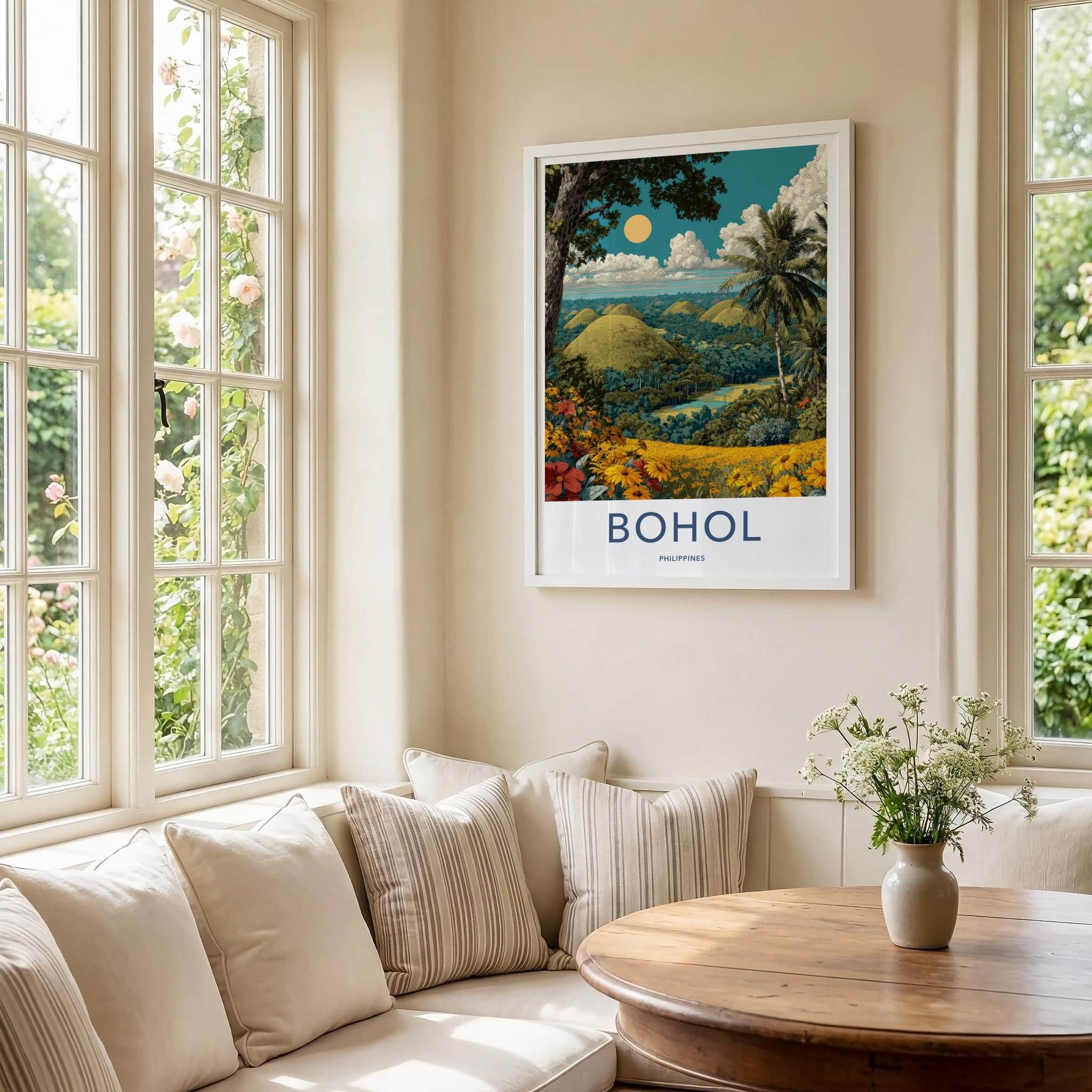 Bohol Poster - Philippines Travel Art - Chocolate Hills Landscape Wall Decor