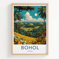Bohol Poster - Philippines Travel Art - Chocolate Hills View Home Decor