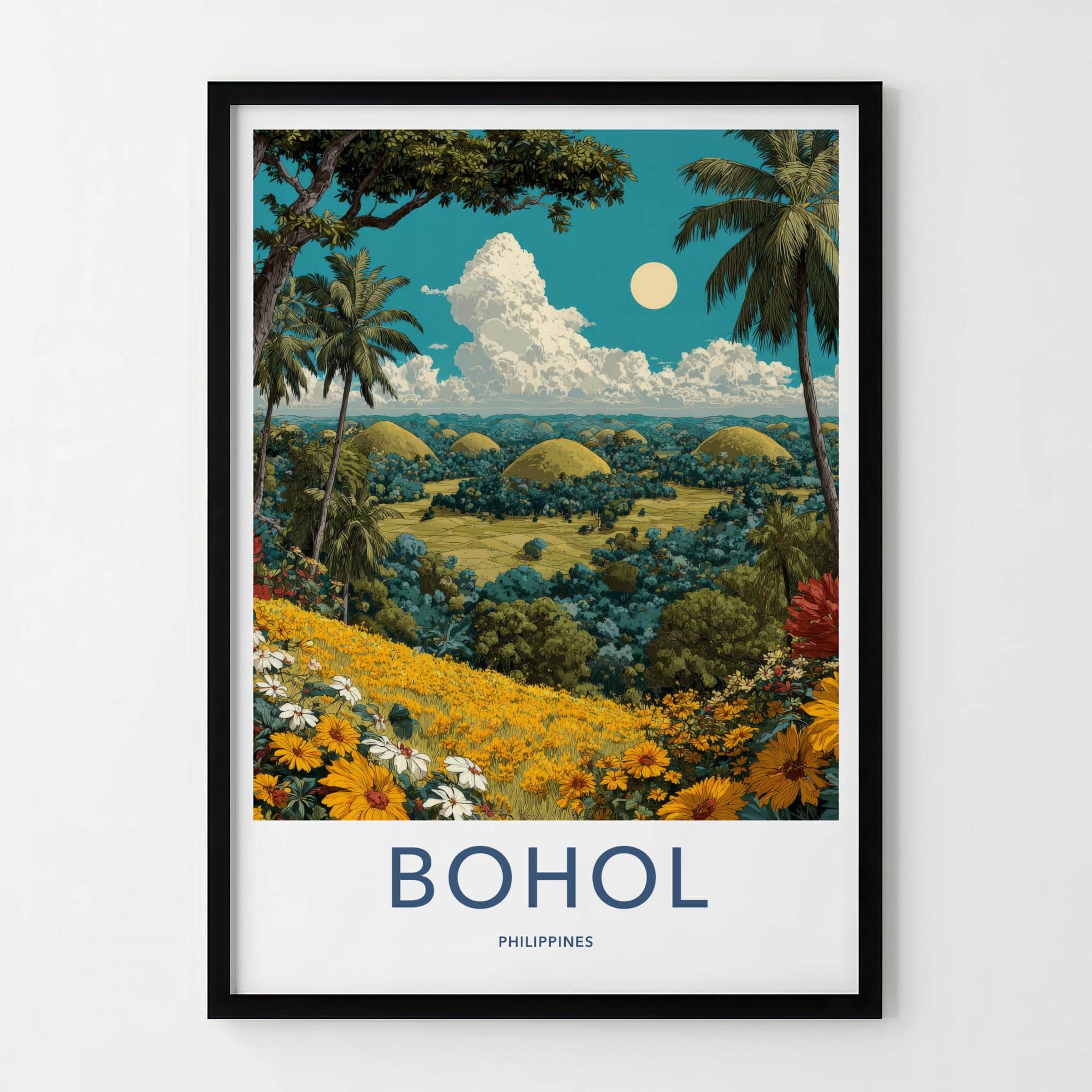 Bohol Poster - Philippines Travel Art - Chocolate Hills View Home Decor