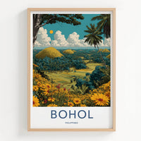 Bohol Poster - Philippines Travel Art - Chocolate Hills Vista Home Decor