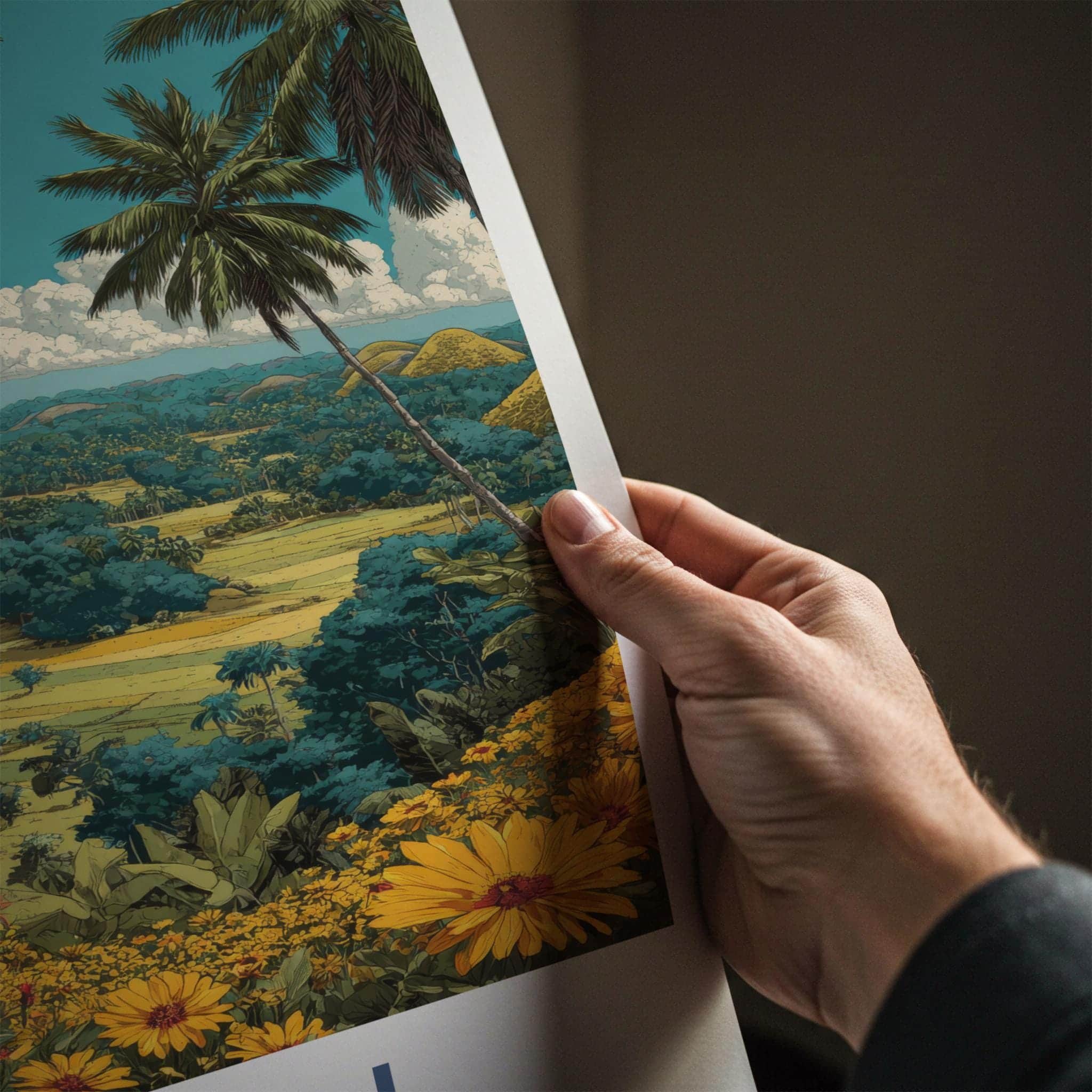 Bohol Poster - Philippines Travel Art - Chocolate Hills vista Room Decor