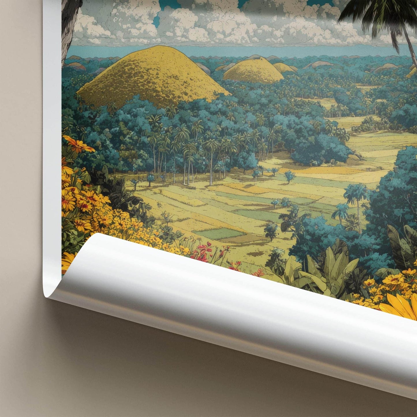 Bohol Poster - Philippines Travel Art - Chocolate Hills vista Room Decor