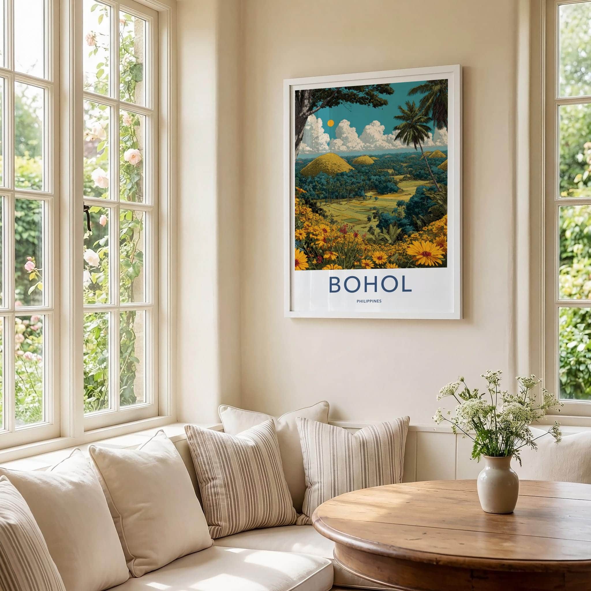 Bohol Poster - Philippines Travel Art - Chocolate Hills vista Room Decor