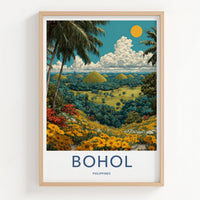 Bohol Poster - Philippines Travel Art - Chocolate Hills Wall Decor