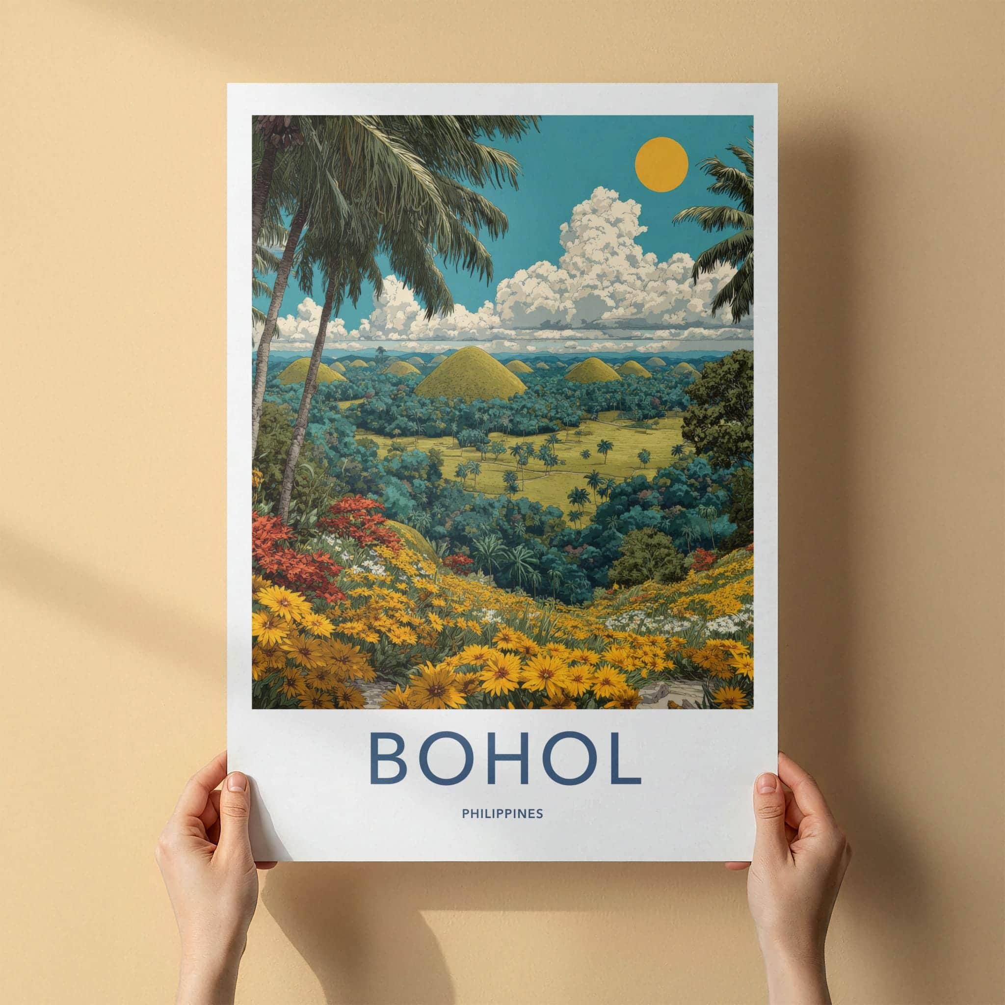 Bohol Poster - Philippines Travel Art - Chocolate Hills Wall Decor