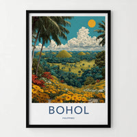 Bohol Poster - Philippines Travel Art - Chocolate Hills Wall Decor