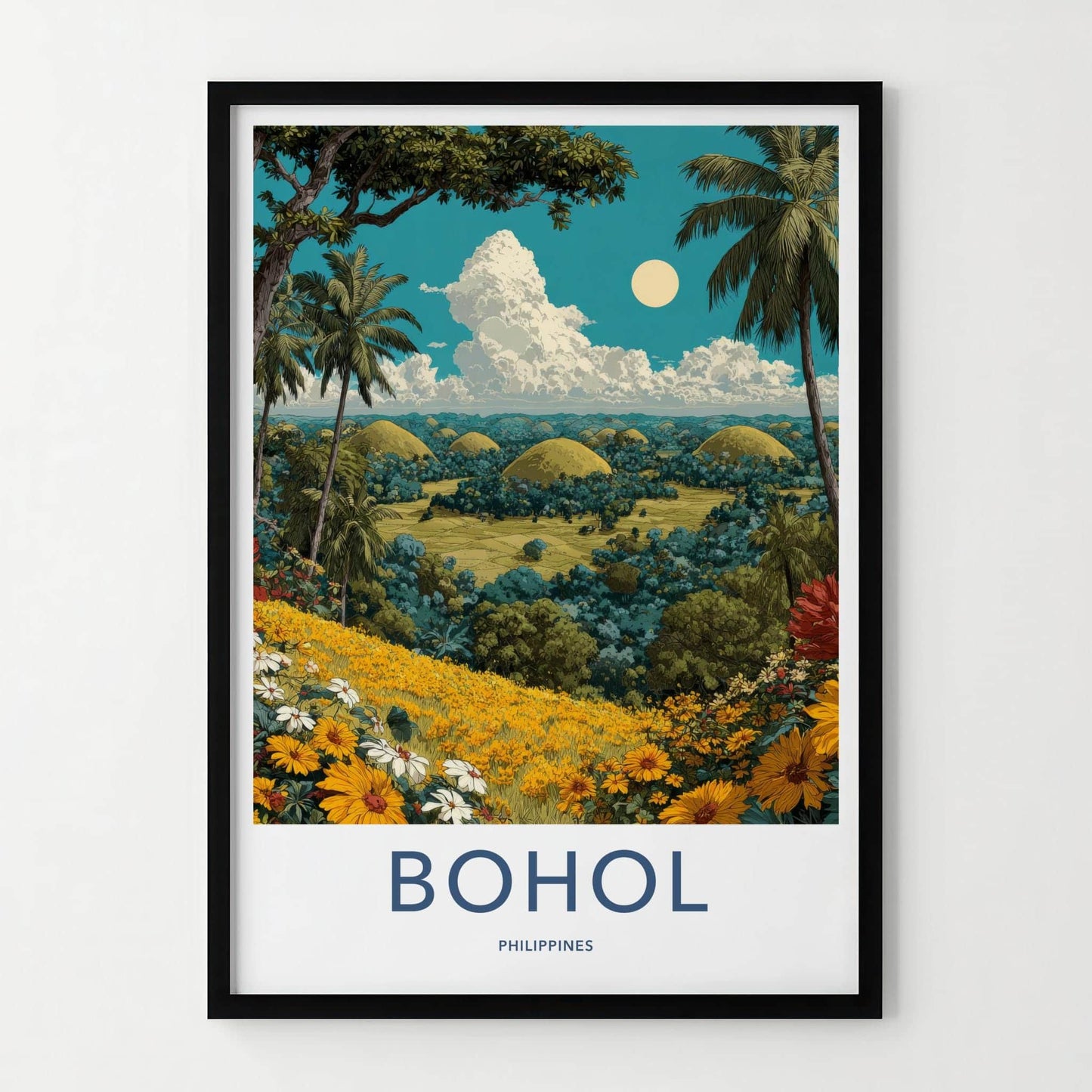 Bohol Poster - Philippines Travel Art - Tropical Island Bloom Wall Decor