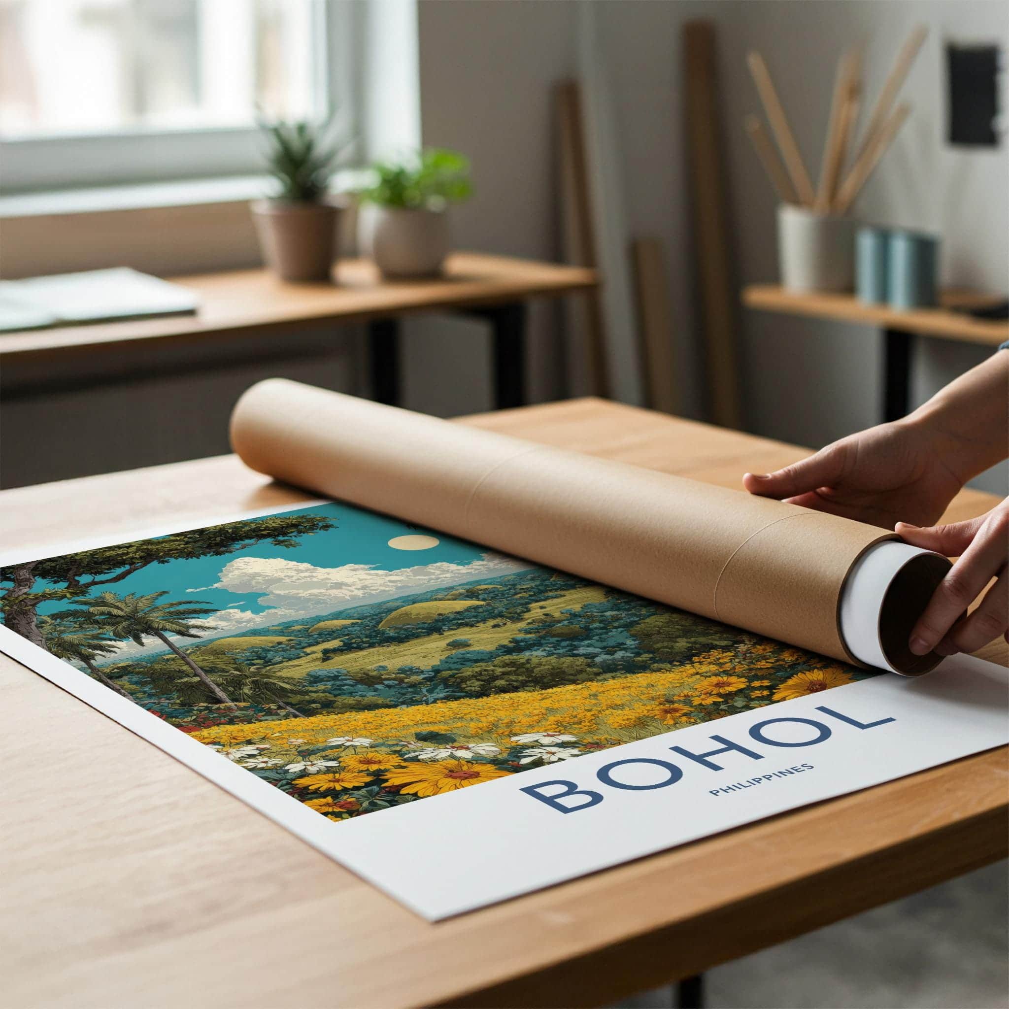 Bohol Poster - Philippines Travel Art - Tropical Island Bloom Wall Decor