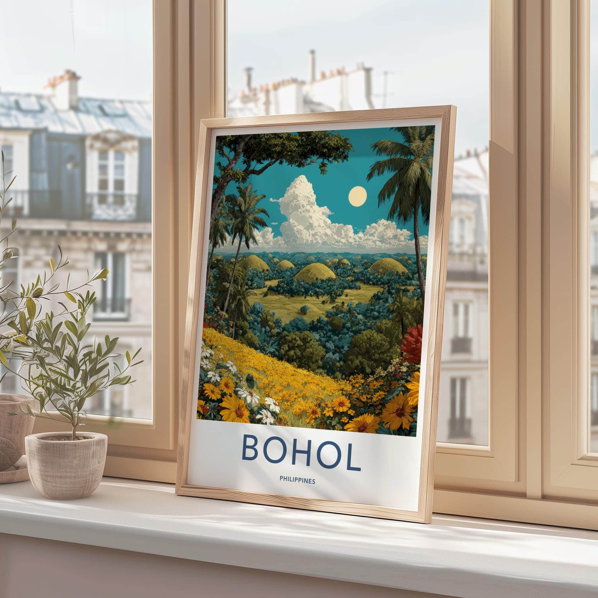 Bohol Poster - Philippines Travel Art - Tropical Island Bloom Wall Decor