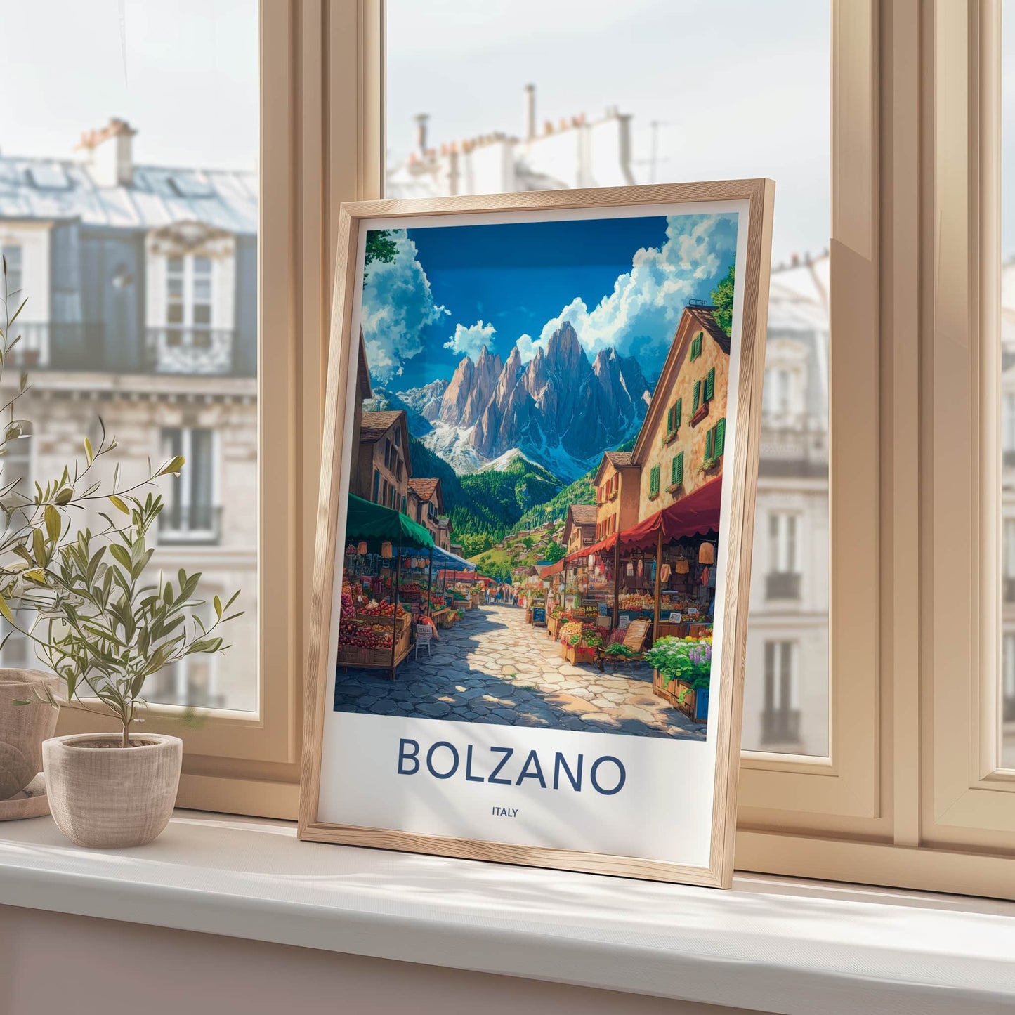 Bolzano Poster - Italy Framed Print - Mountain Market Street Framed Decor