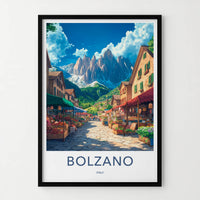 Bolzano Poster - Italy Framed Print - Mountain Market Street Framed Decor