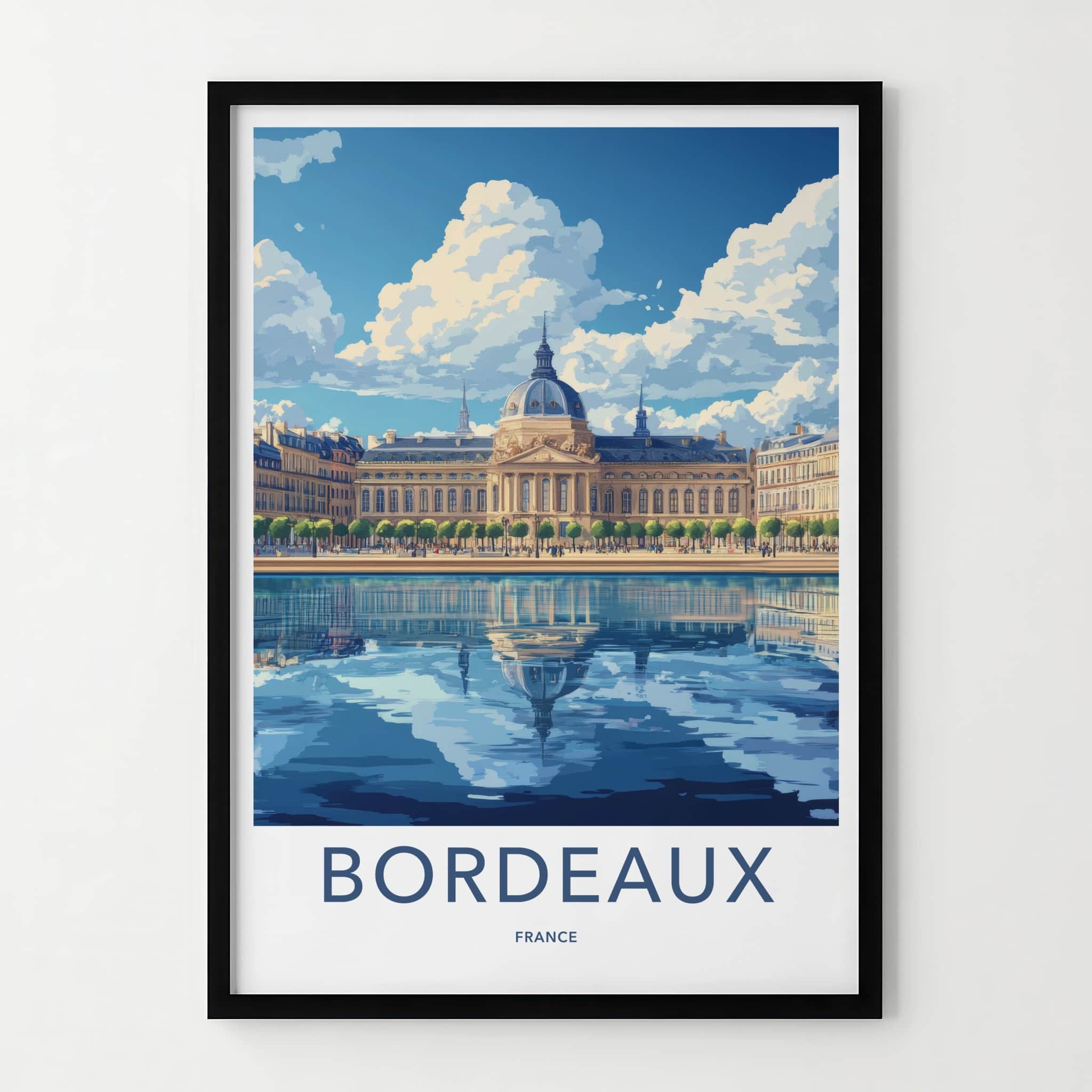 Bordeaux Poster - France Travel Art - Domed Building Reflection Home Decor