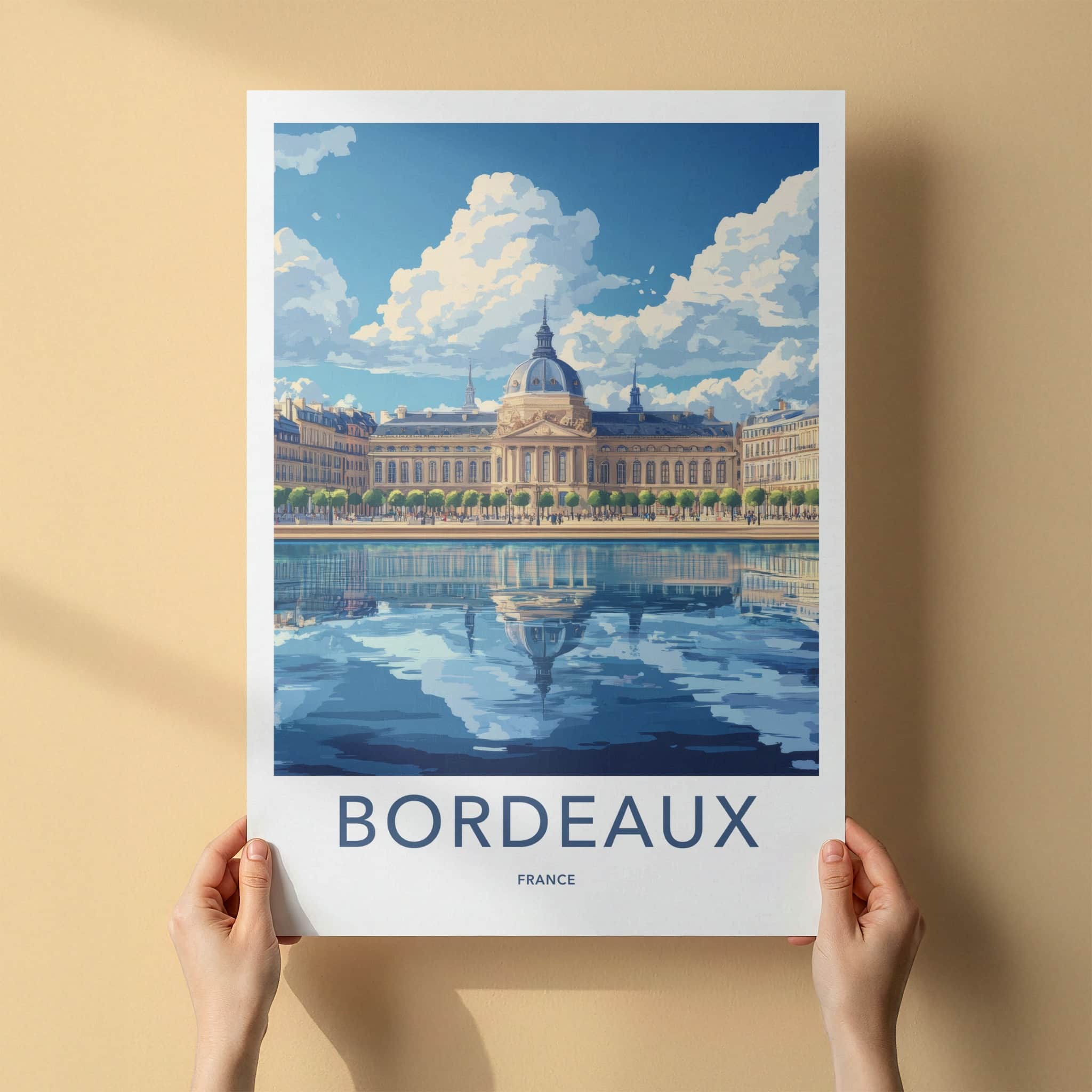 Bordeaux Poster - France Travel Art - Domed Building Reflection Home Decor