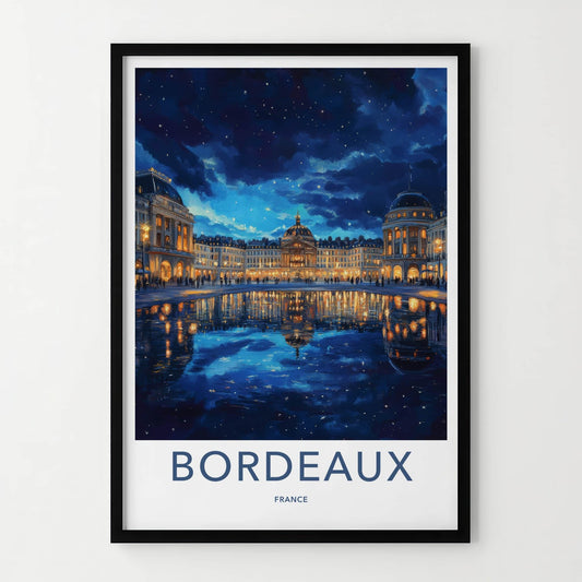 Bordeaux Poster - France Wall Art - City Square Reflections Home Decor