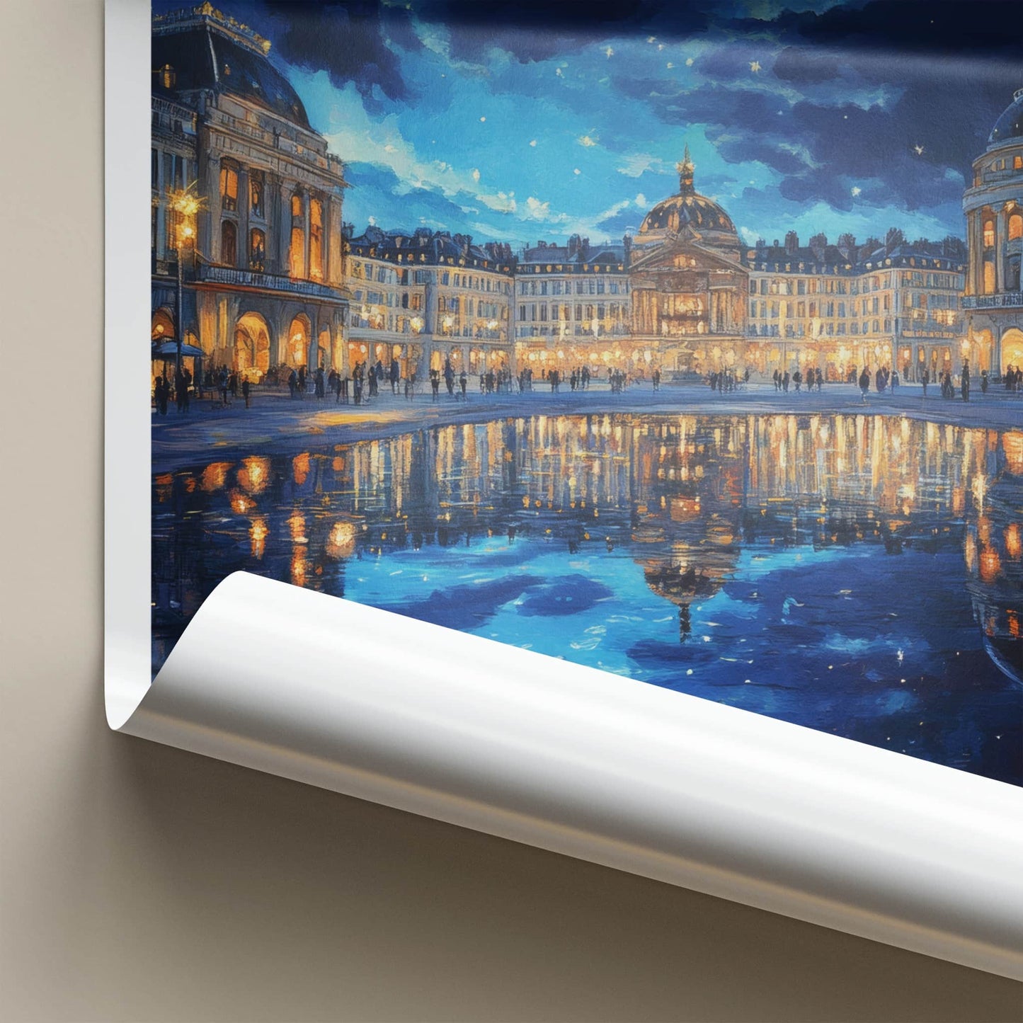Bordeaux Poster - France Wall Art - City Square Reflections Home Decor