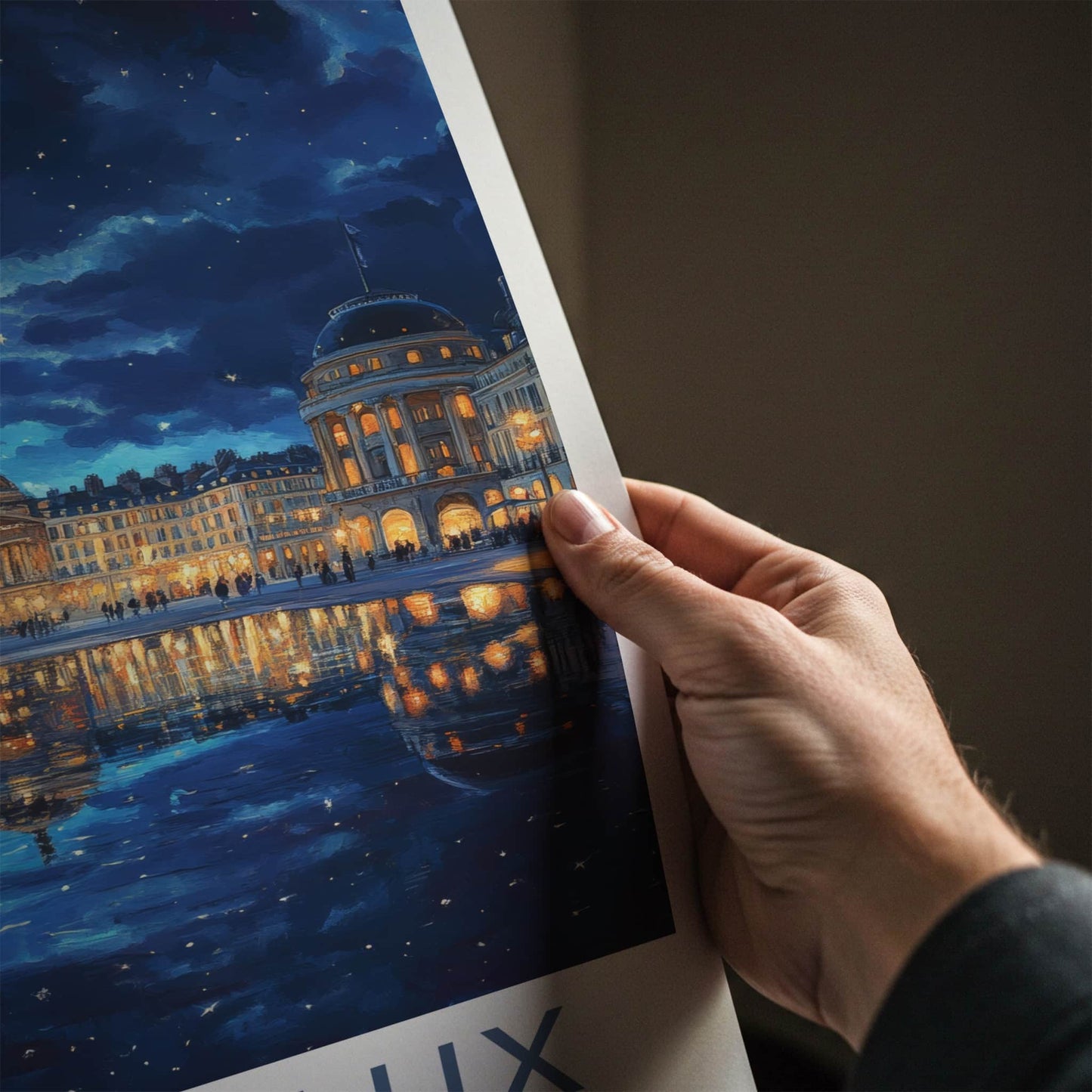 Bordeaux Poster - France Wall Art - City Square Reflections Home Decor