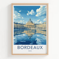 Bordeaux Poster - France Wall Art - Grand Building Reflection Home Decor