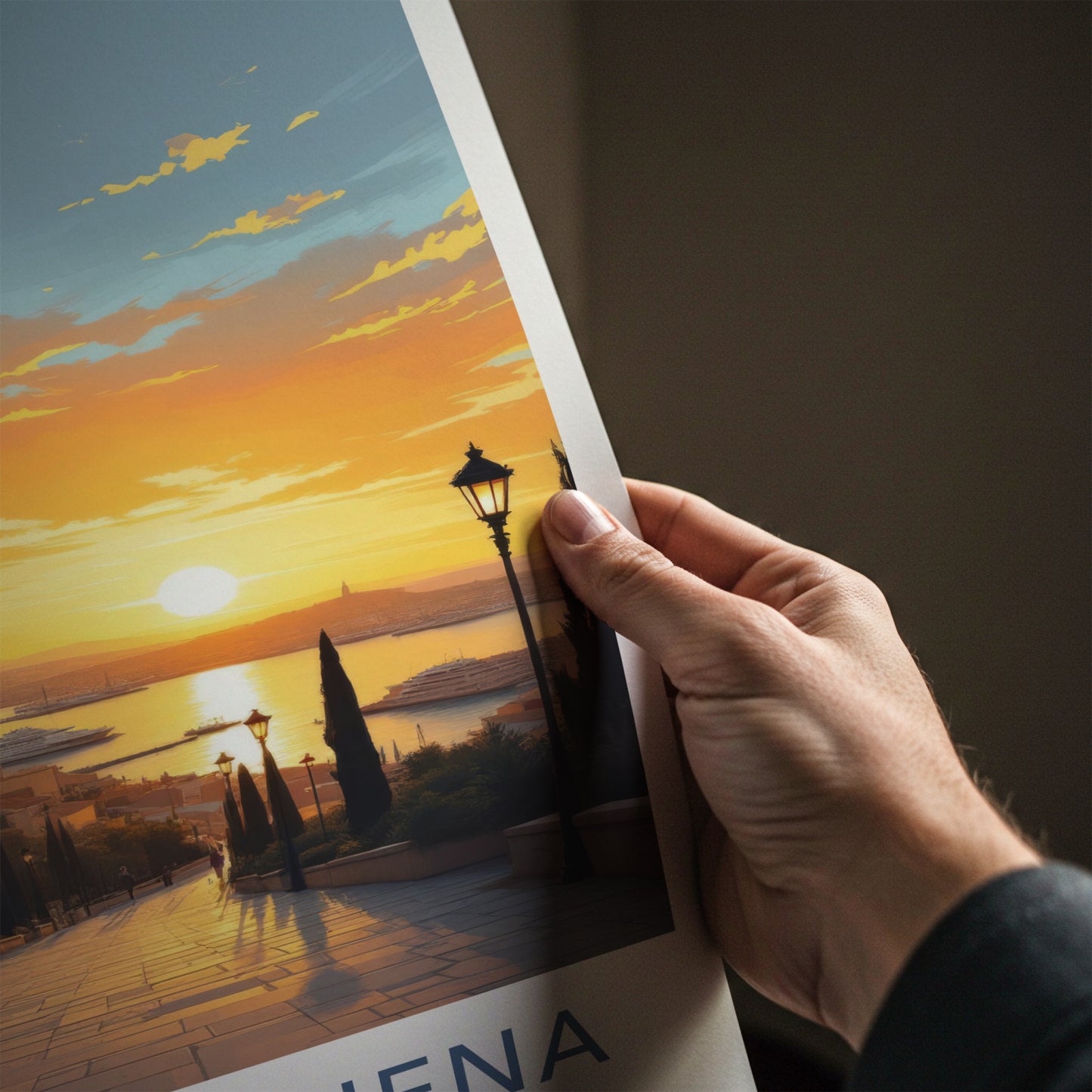 Borgo Vilhena Poster - Malta Travel Art - Coastal Town Sunset Home Decor