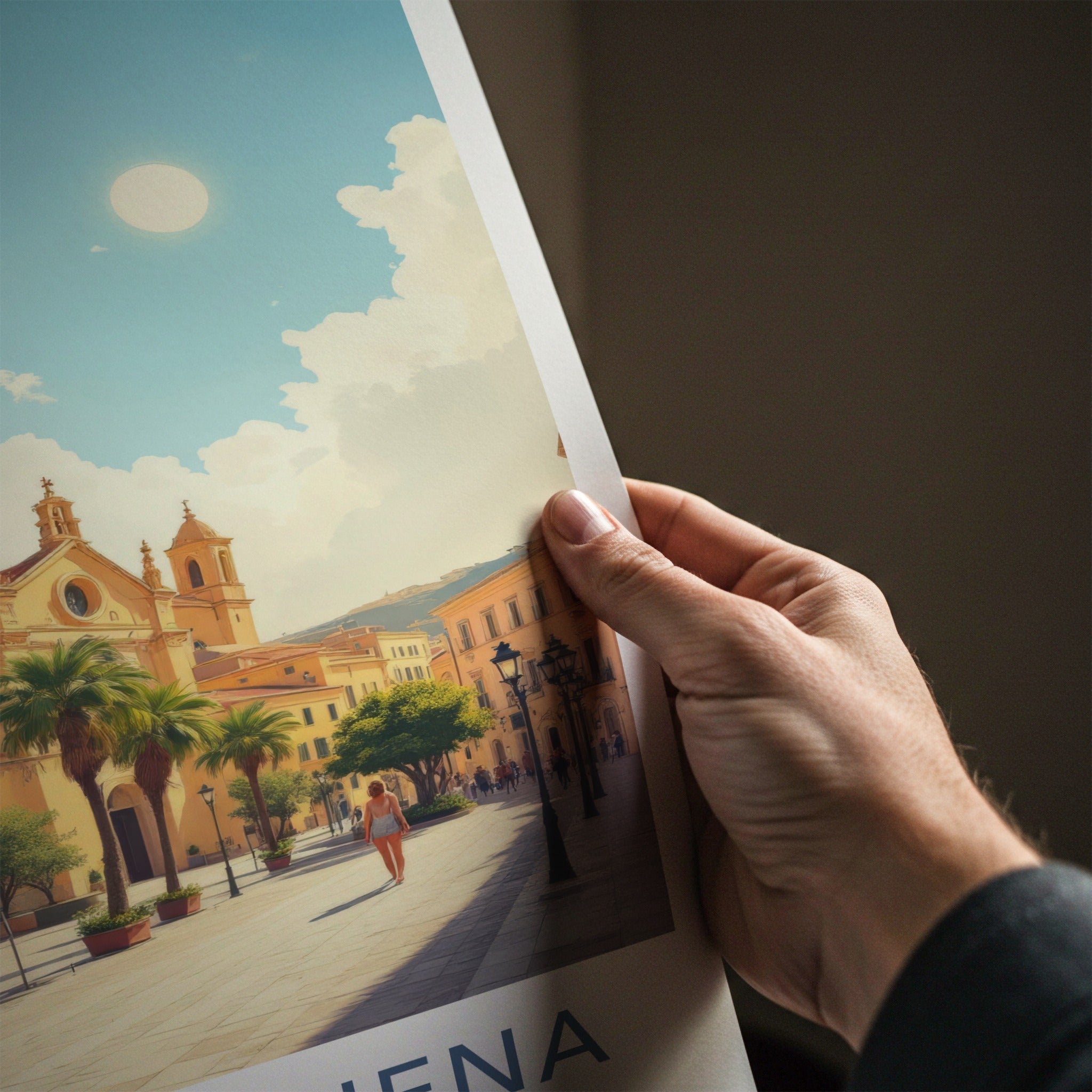 Borgo Vilhena Poster - Malta Travel Art - Sunny Street Palms Home Decor