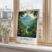 Borneo Poster - Malaysia Fine Art - Lush Mountainous River Gallery Art