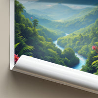 Borneo Poster - Malaysia Travel Art - Majestic River Peaks Home Decor