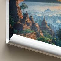 Borobudur Poster - Indonesia Travel Art - Ancient Temple Vista Home Decor
