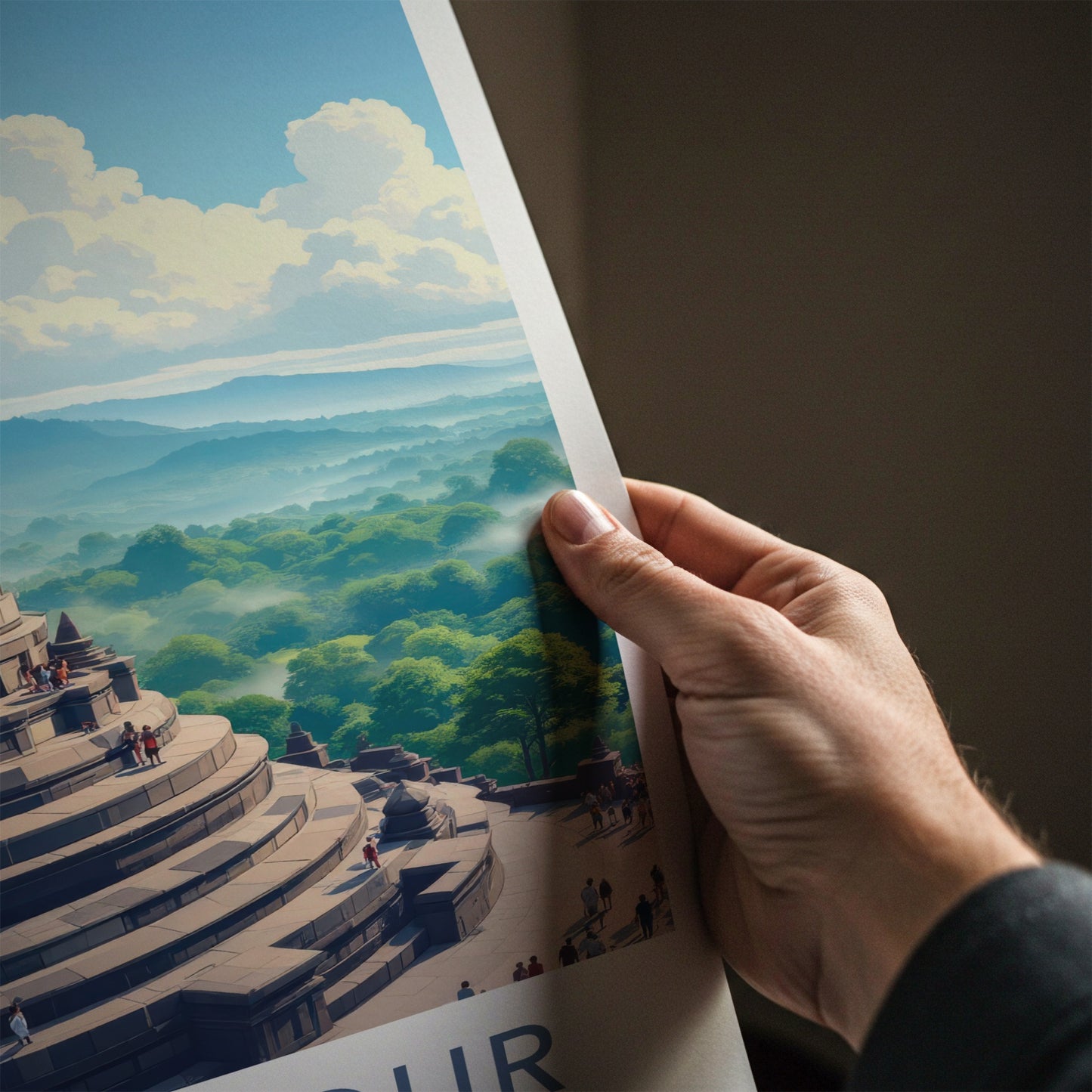 Borobudur Poster - Indonesia Wall Art - Ancient Temple Vista Home Decor