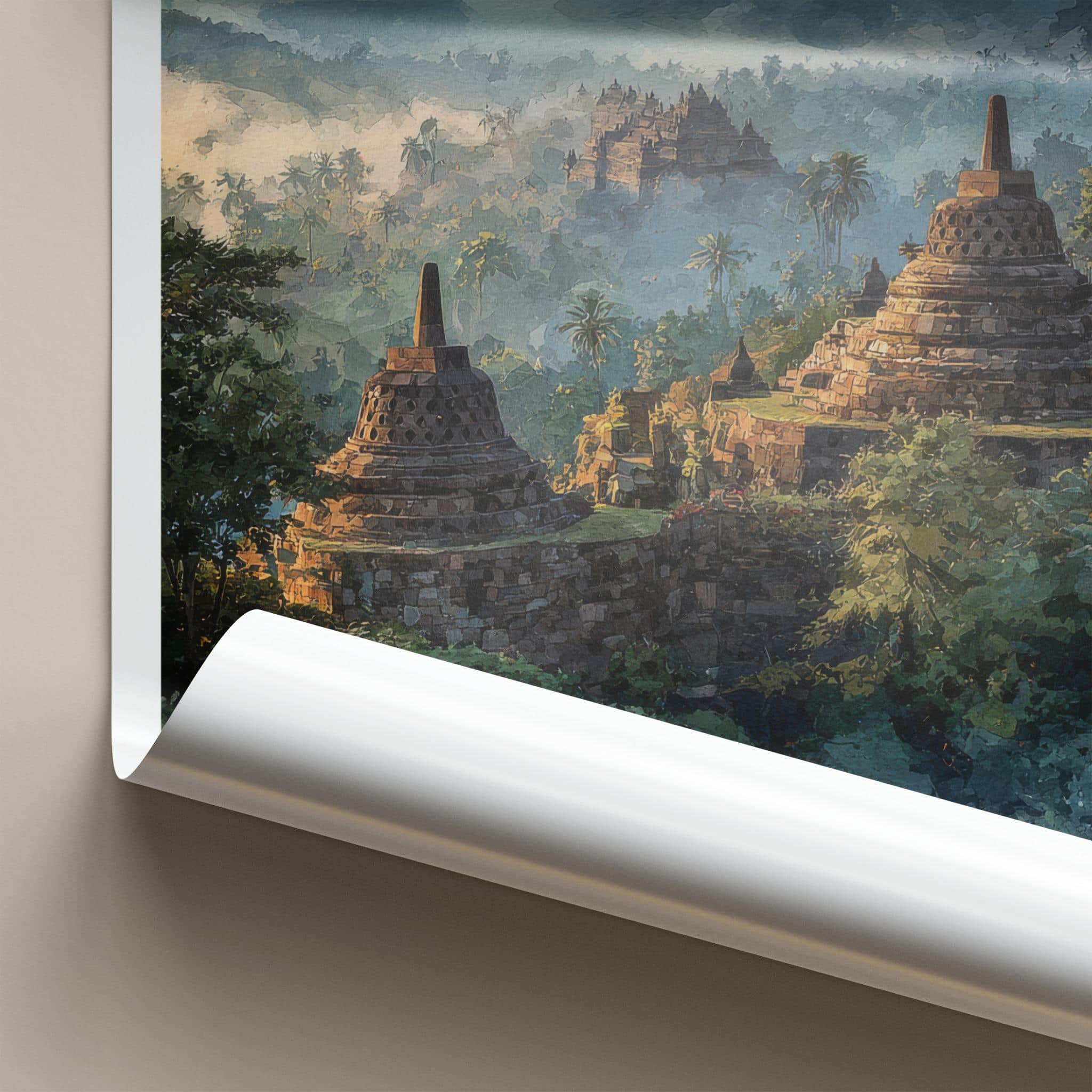 Borobudur Poster - Indonesia Wall Art - Ancient Temple Vista Home Decor