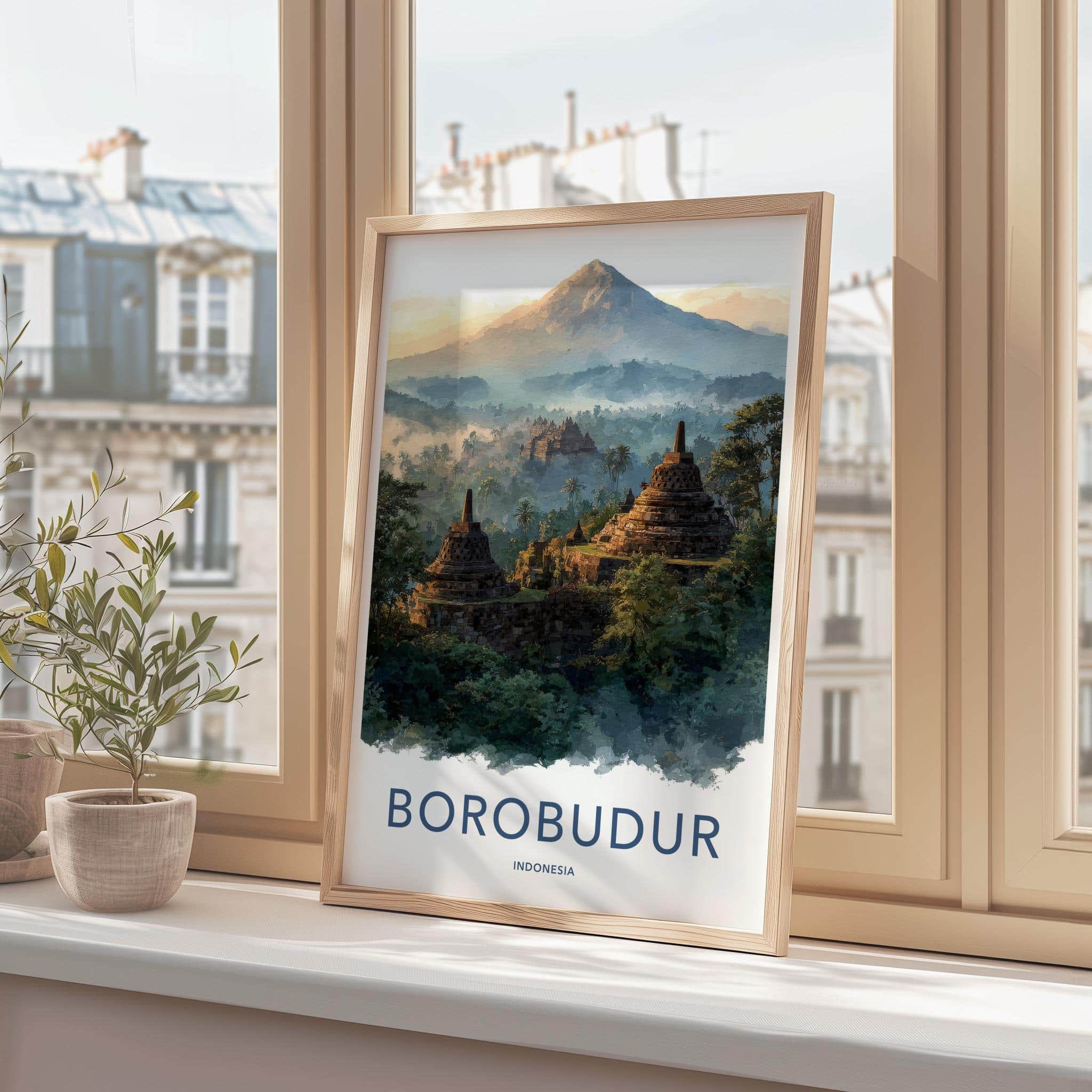 Borobudur Poster - Indonesia Wall Art - Ancient Temple Vista Home Decor