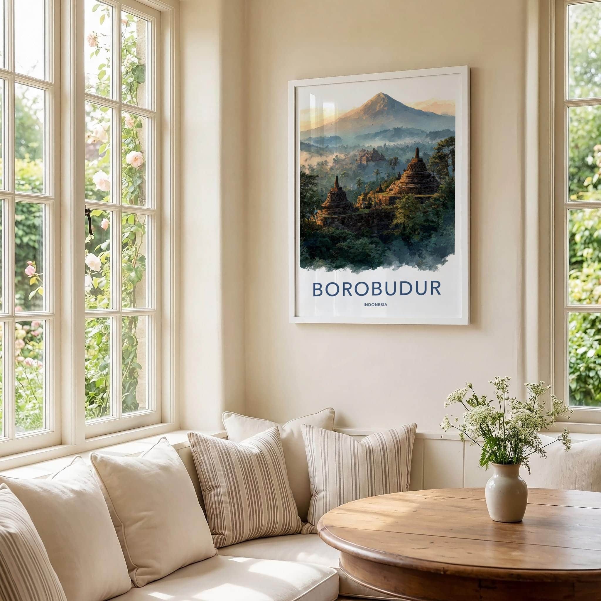 Borobudur Poster - Indonesia Wall Art - Ancient Temple Vista Home Decor
