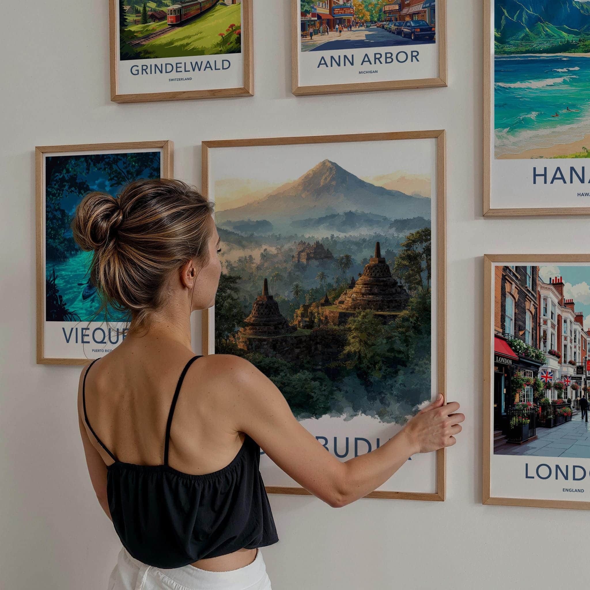 Borobudur Poster - Indonesia Wall Art - Ancient Temple Vista Home Decor