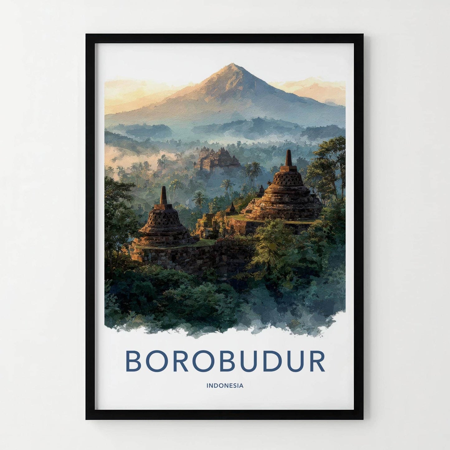Borobudur Poster - Indonesia Wall Art - Ancient Temple Vista Home Decor
