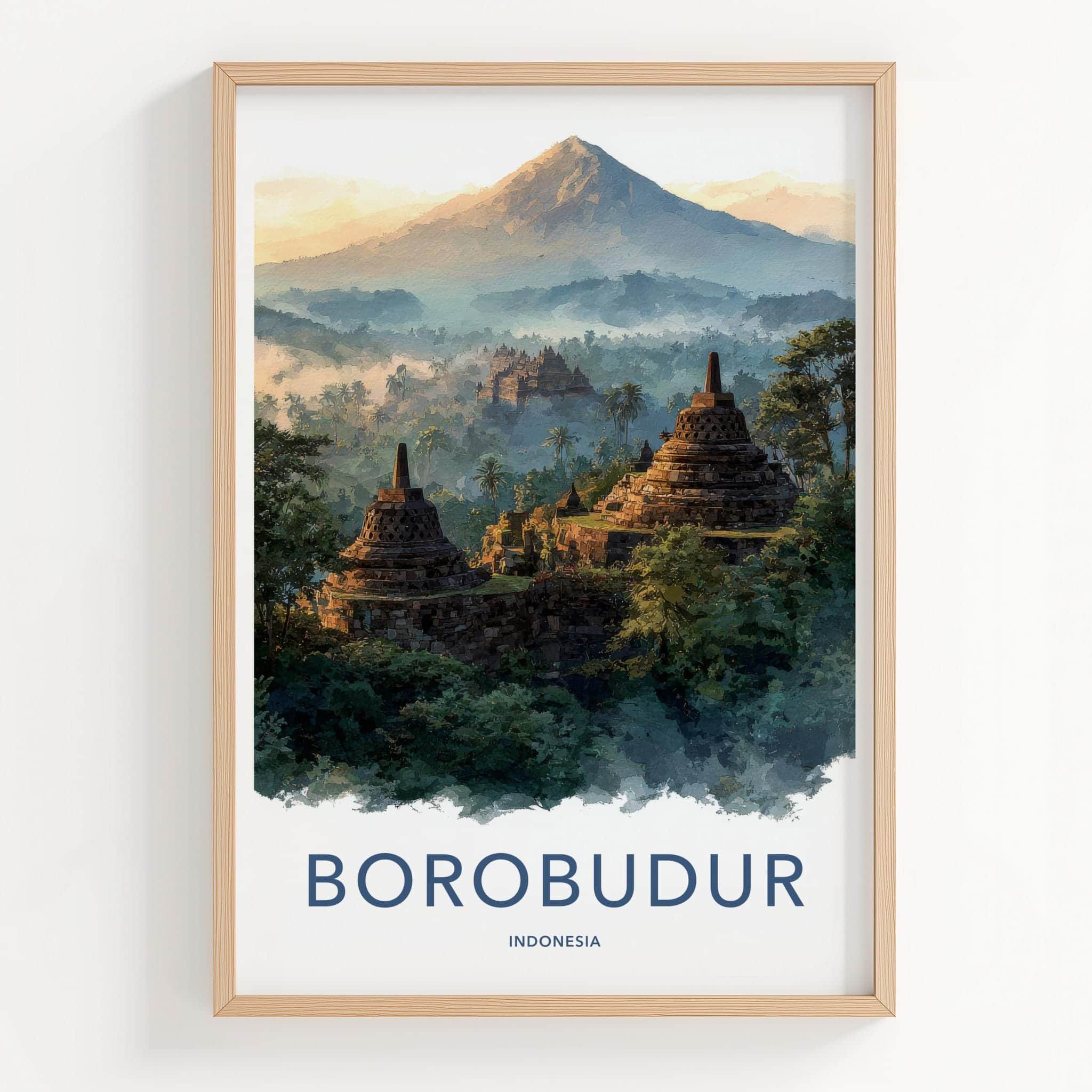 Borobudur Poster - Indonesia Wall Art - Ancient Temple Vista Home Decor