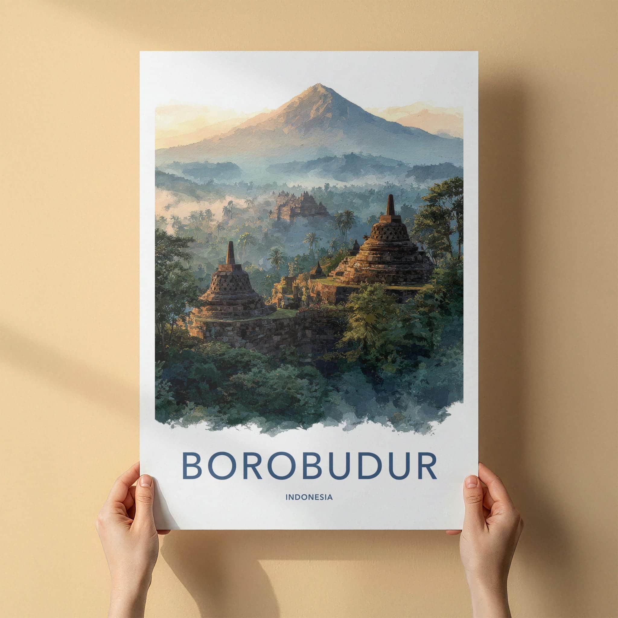 Borobudur Poster - Indonesia Wall Art - Ancient Temple Vista Home Decor
