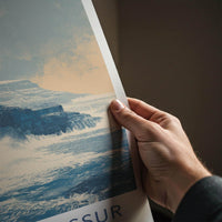 Bosdalafossur Poster - Faroe Islands Scenic Art - Clifftop Ocean Home Decor