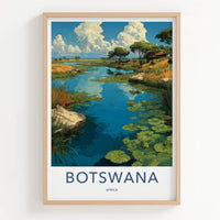 Botswana Poster - Africa Wall Art - Lush Watery Landscape Home Decor