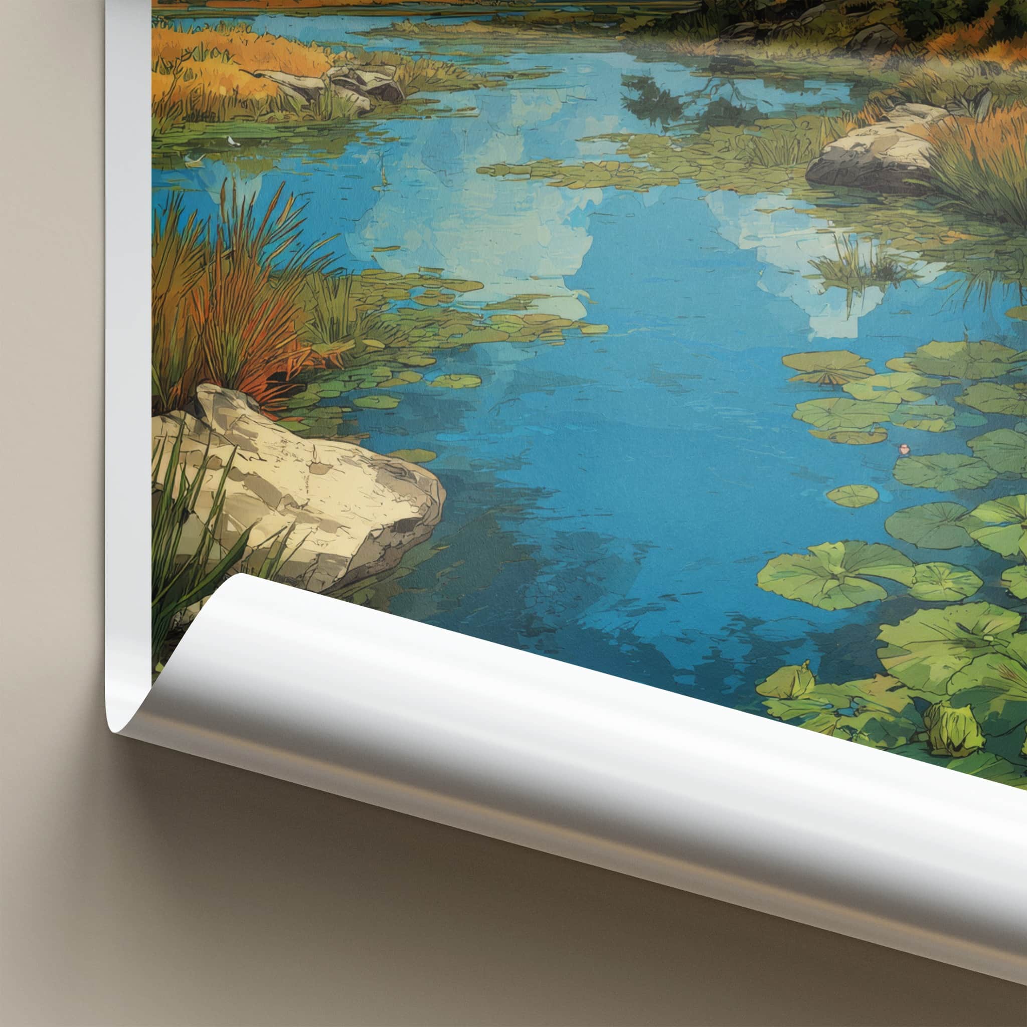 Botswana Poster - Africa Wall Art - Lush Watery Landscape Home Decor