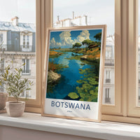 Botswana Poster - Africa Wall Art - Lush Watery Landscape Home Decor
