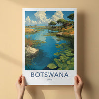 Botswana Poster - Africa Wall Art - Lush Watery Landscape Home Decor