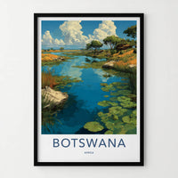 Botswana Poster - Africa Wall Art - Lush Watery Landscape Home Decor