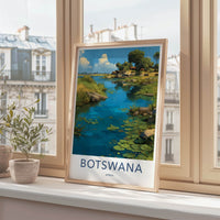 Botswana Poster - River Delta Travel Print - African Landscape Home Decor