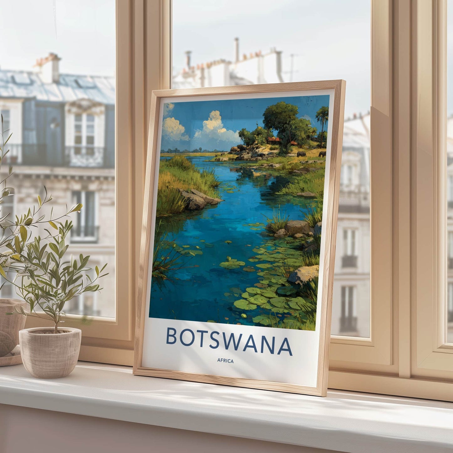 Botswana Poster - River Delta Travel Print - African Landscape Home Decor