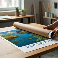 Botswana Poster - River Delta Travel Print - African Landscape Home Decor