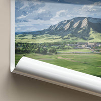 Boulder Poster - Colorado Travel Art - Flatirons Green Campus Wall Decor