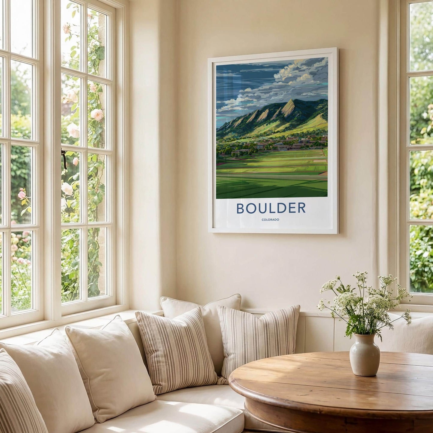 Boulder Poster - Colorado Travel Print - Iconic Flatirons View Home Decor