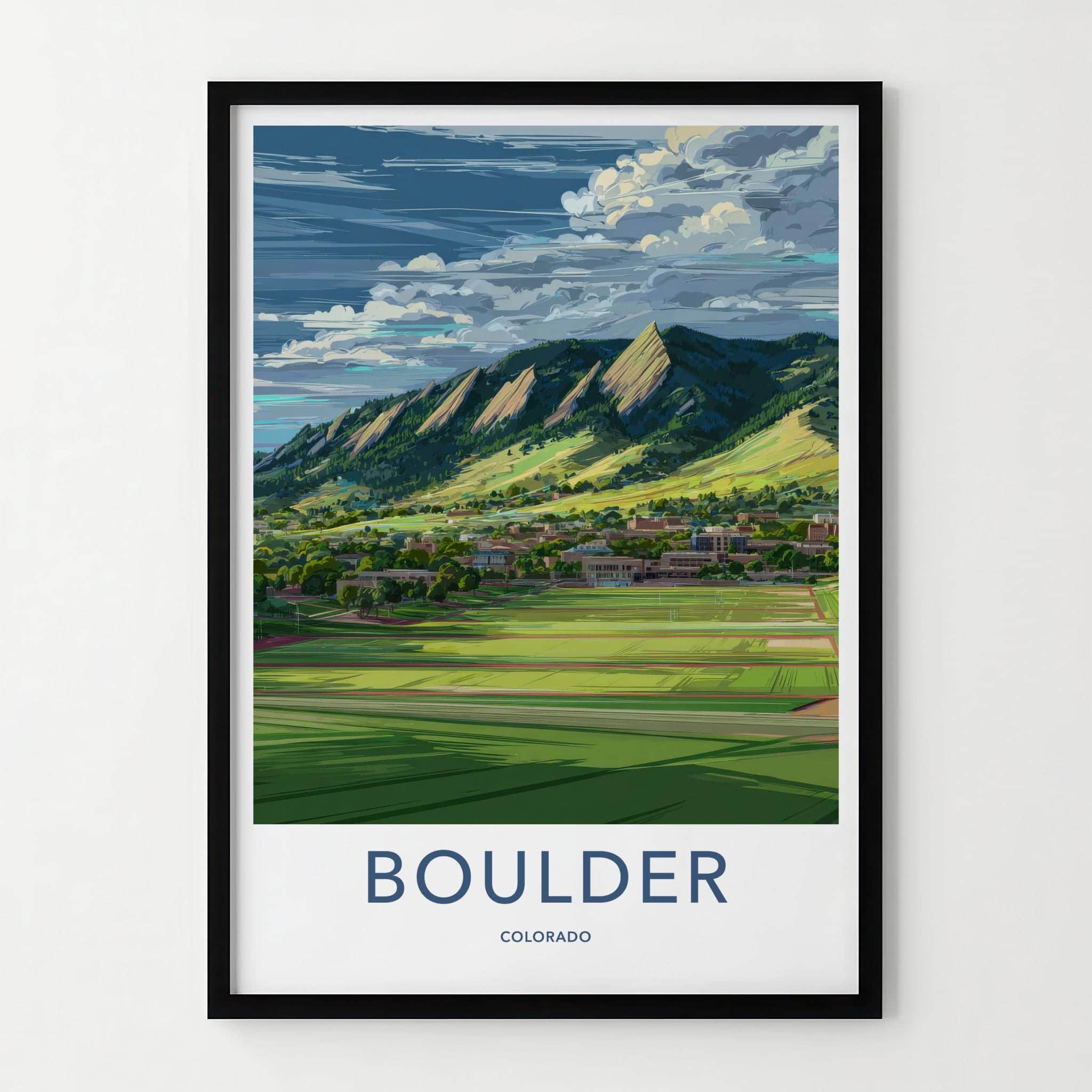 Boulder Poster - Colorado Travel Print - Iconic Flatirons View Home Decor