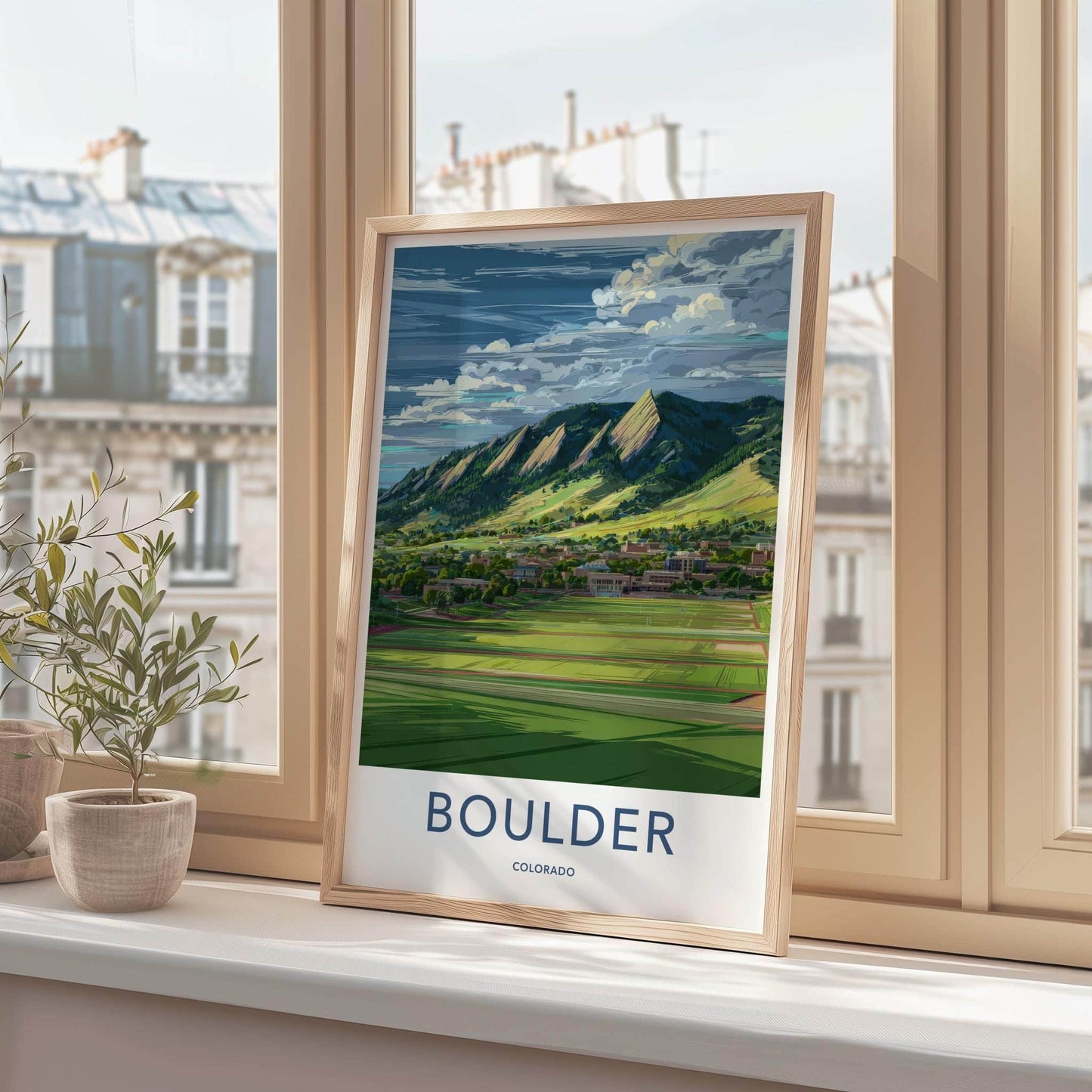 Boulder Poster - Colorado Travel Print - Iconic Flatirons View Home Decor