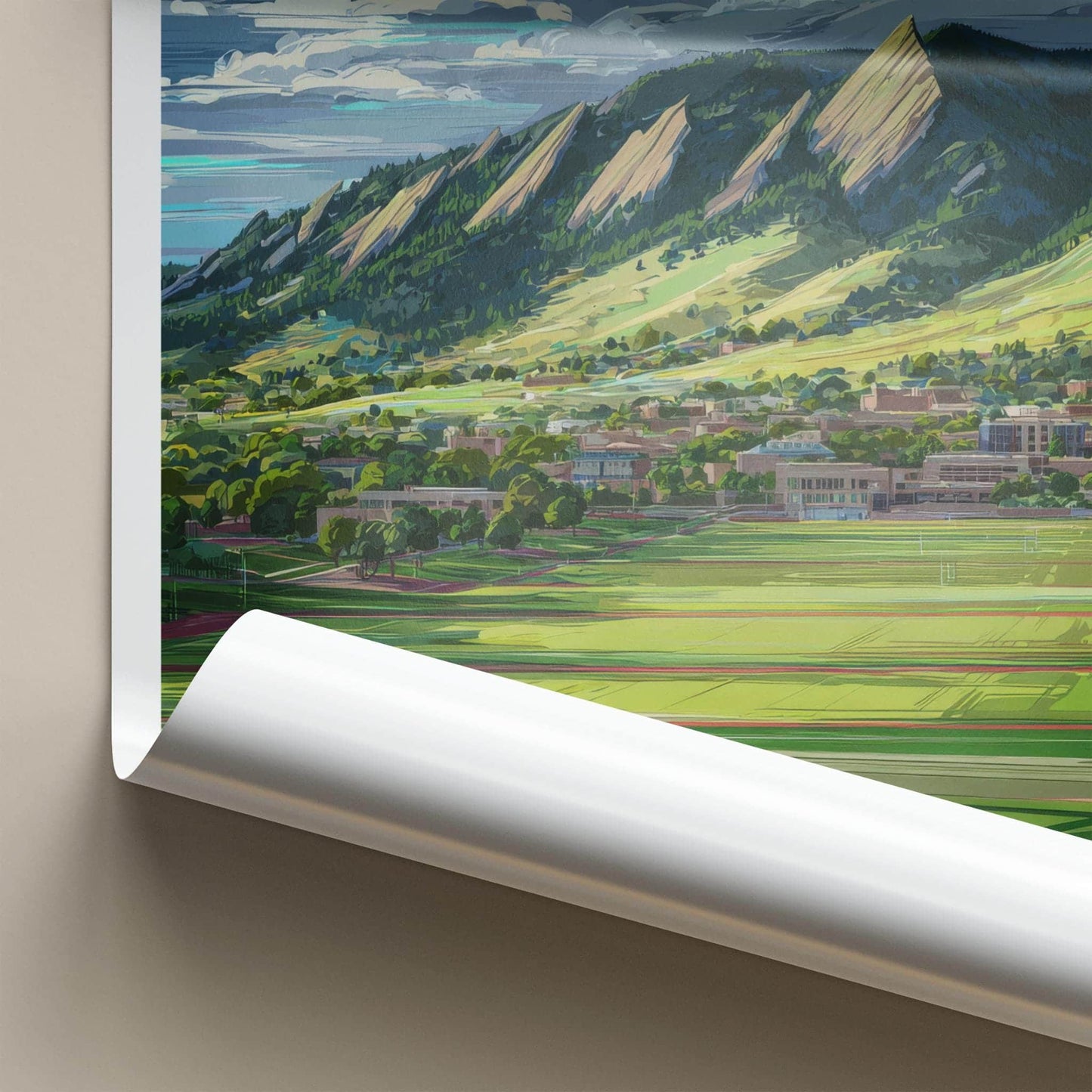 Boulder Poster - Colorado Travel Print - Iconic Flatirons View Home Decor