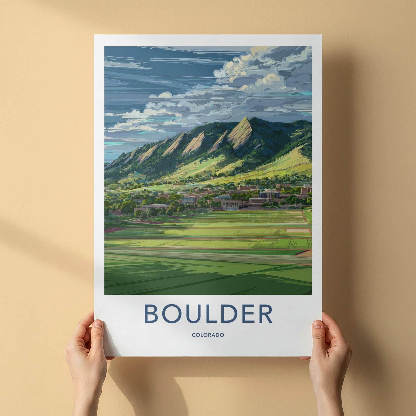 Boulder Poster - Colorado Travel Print - Iconic Flatirons View Home Decor