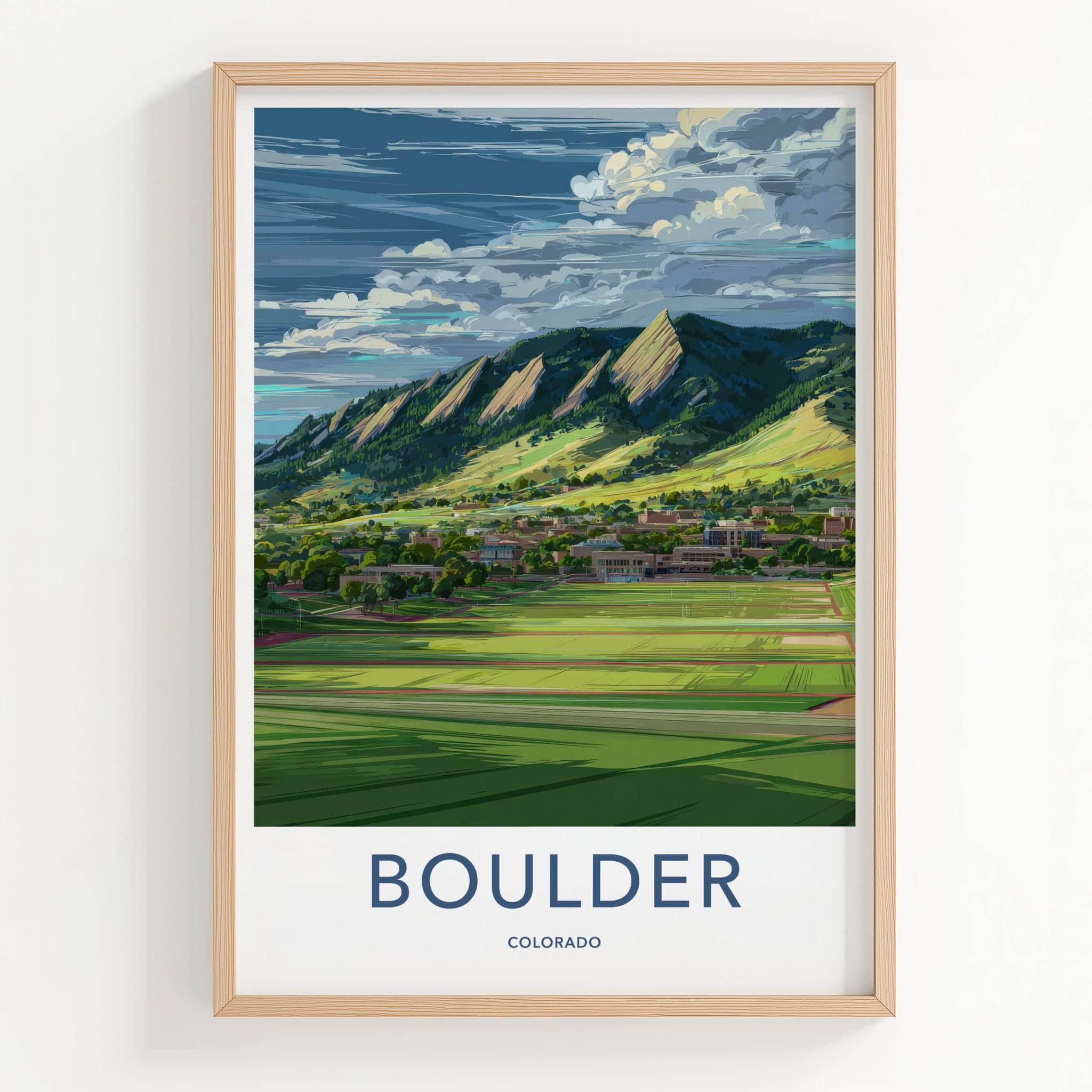 Boulder Poster - Colorado Travel Print - Iconic Flatirons View Home Decor